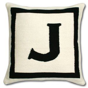 Jonathan Adler Reversible Letter Throw Pillow “J”
